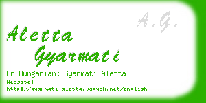 aletta gyarmati business card